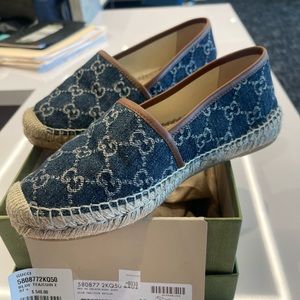 Gucci jacquard denim espadrilles